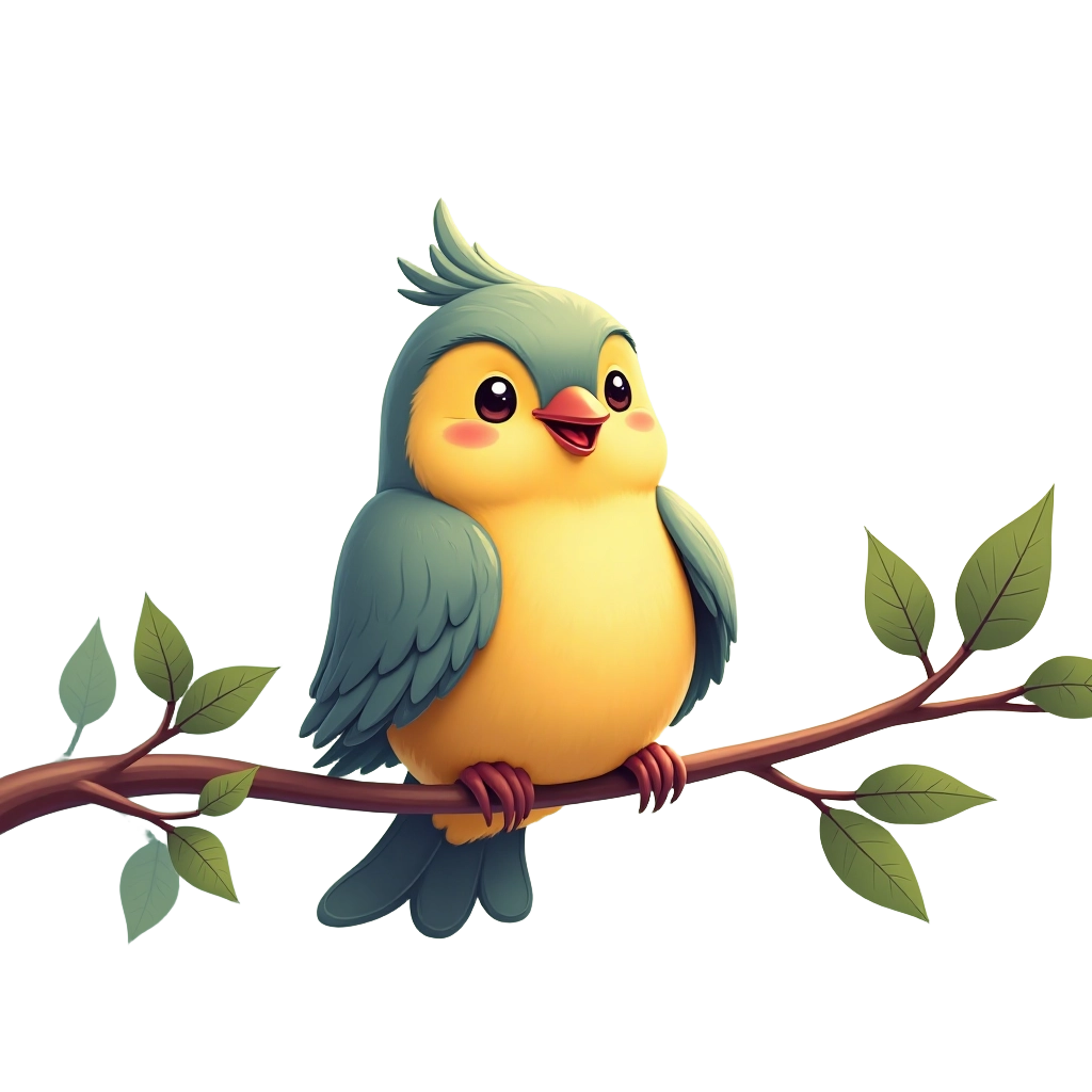 Chirpy Bird on a Branch